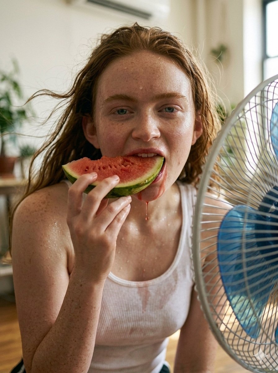 Realistic Summer Heat Lifestyle Portrait — example 1