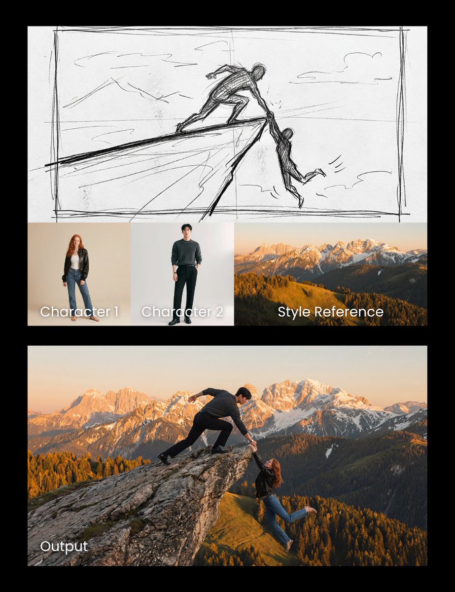 Realistic cliff rescue composite — example 1