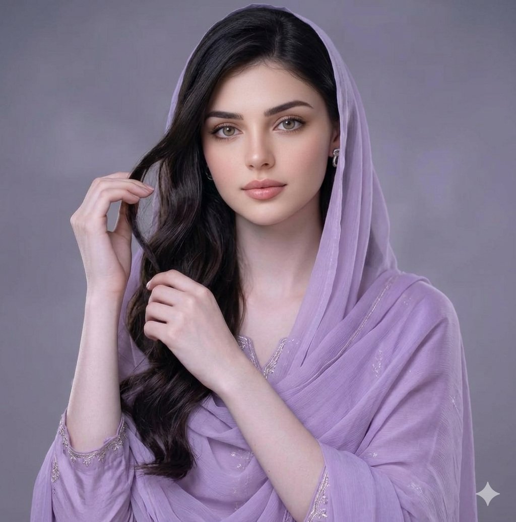 Lavender Salwar Kameez Editorial Portrait — example 1