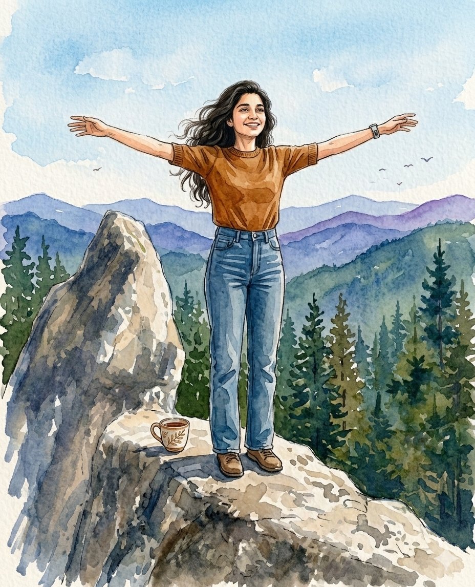 Mountain Overlook Watercolor Painting — example 2