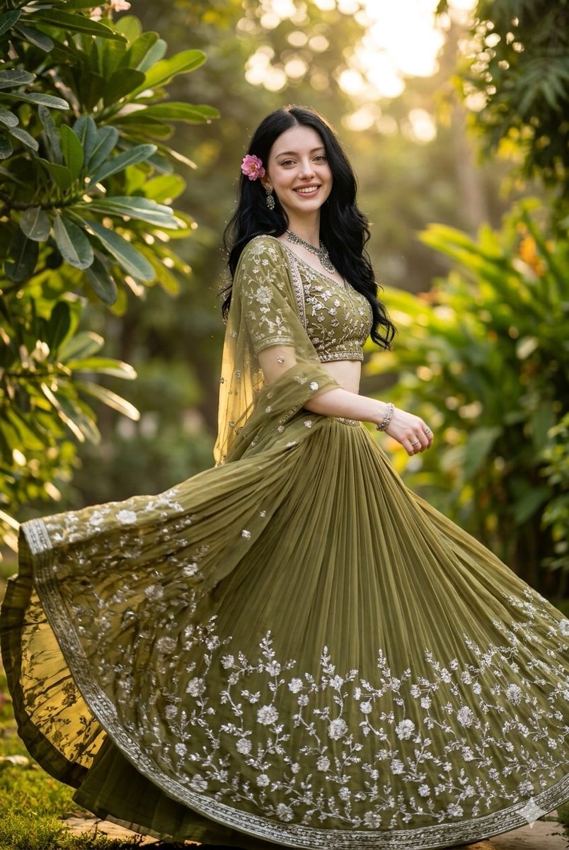 Indian Fashion Portrait in Garden — example 1