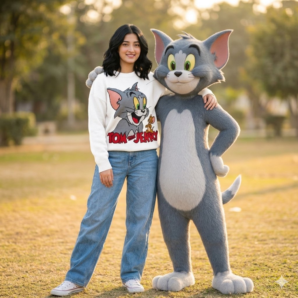 Fashion Photography with Cartoon Companion — example 1