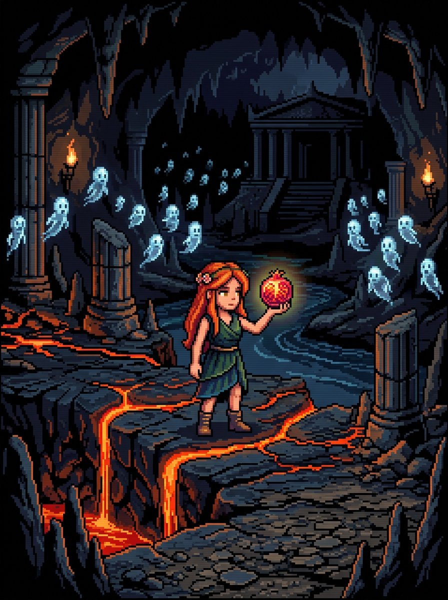 Retro 8-Bit Pixel Art Persephone — example 1