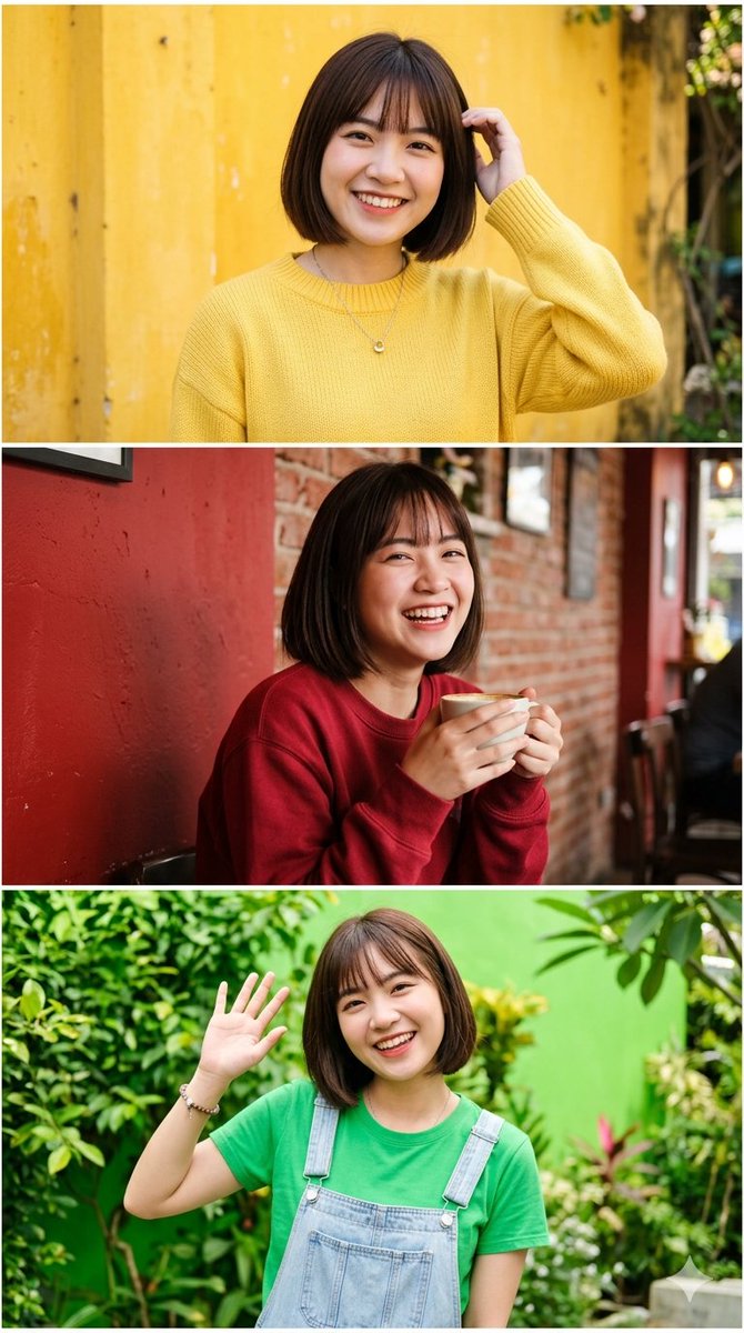 Triple Split Portrait Triptych — example 1