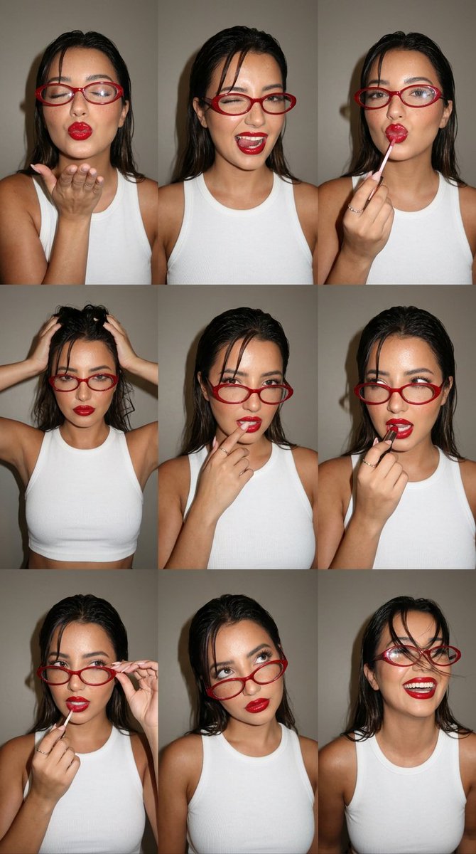 Candid Beauty Photo Grid Contact Sheet