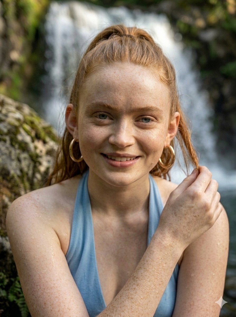 Tranquil Wilderness Waterfall Portrait — example 2
