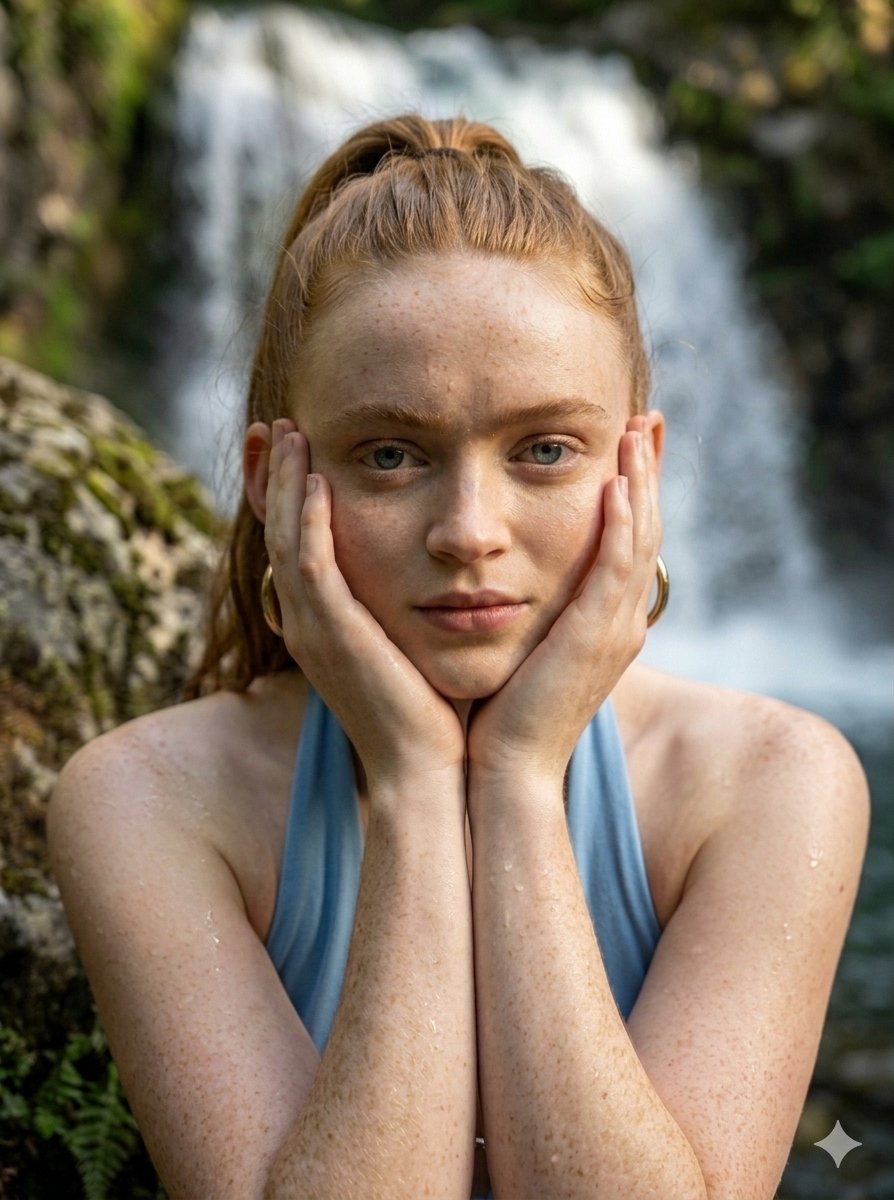 Tranquil Wilderness Waterfall Portrait — example 3