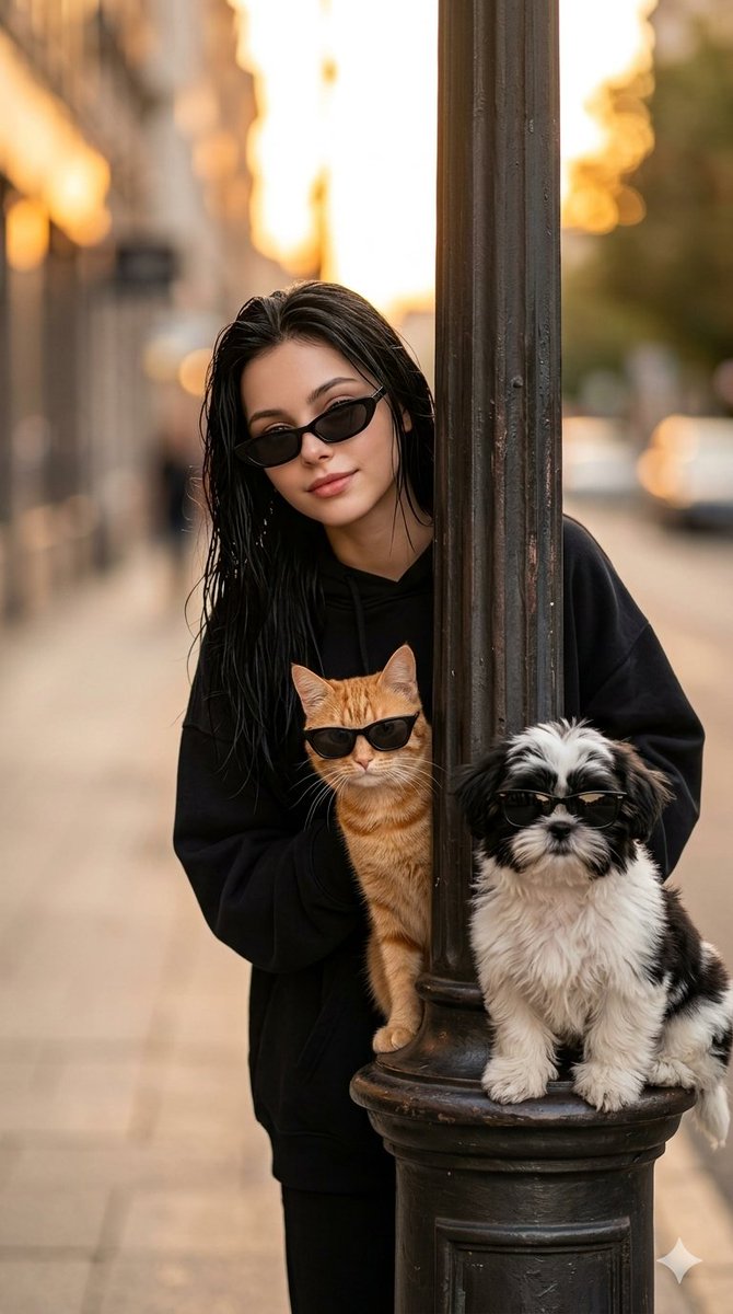 Stylish Trio City Street Portrait