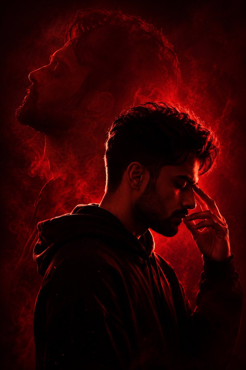 Red Noir Cinematic Identity Portrait — example 1