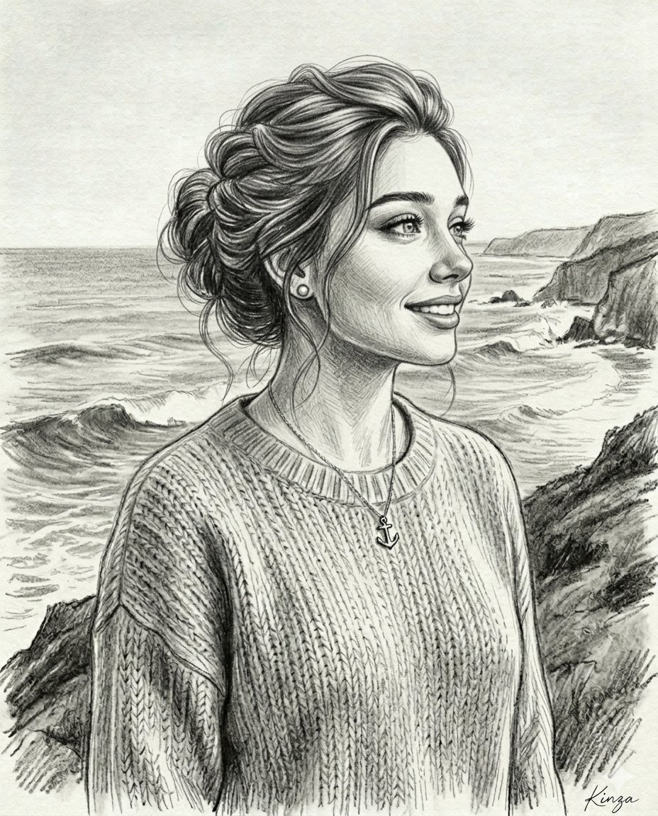 Vintage Graphite Pencil Portrait — example 1