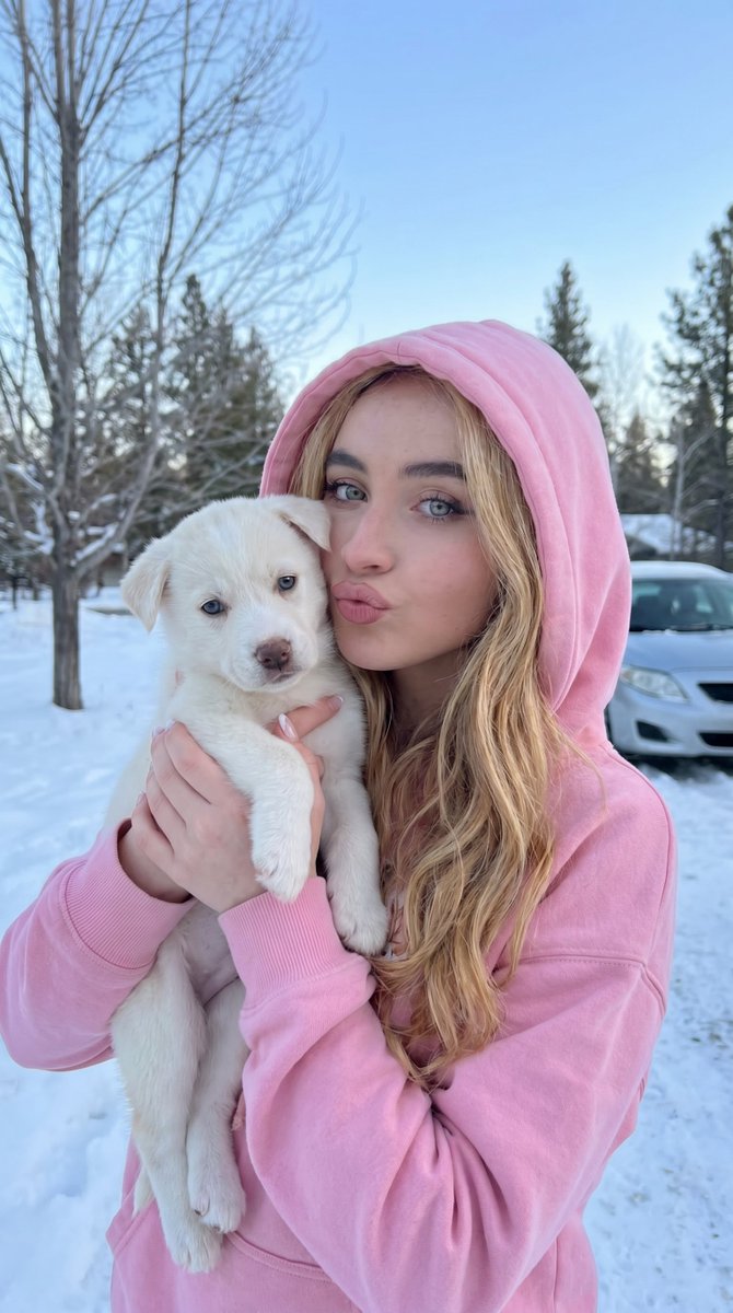 Playful Winter Puppy Portrait