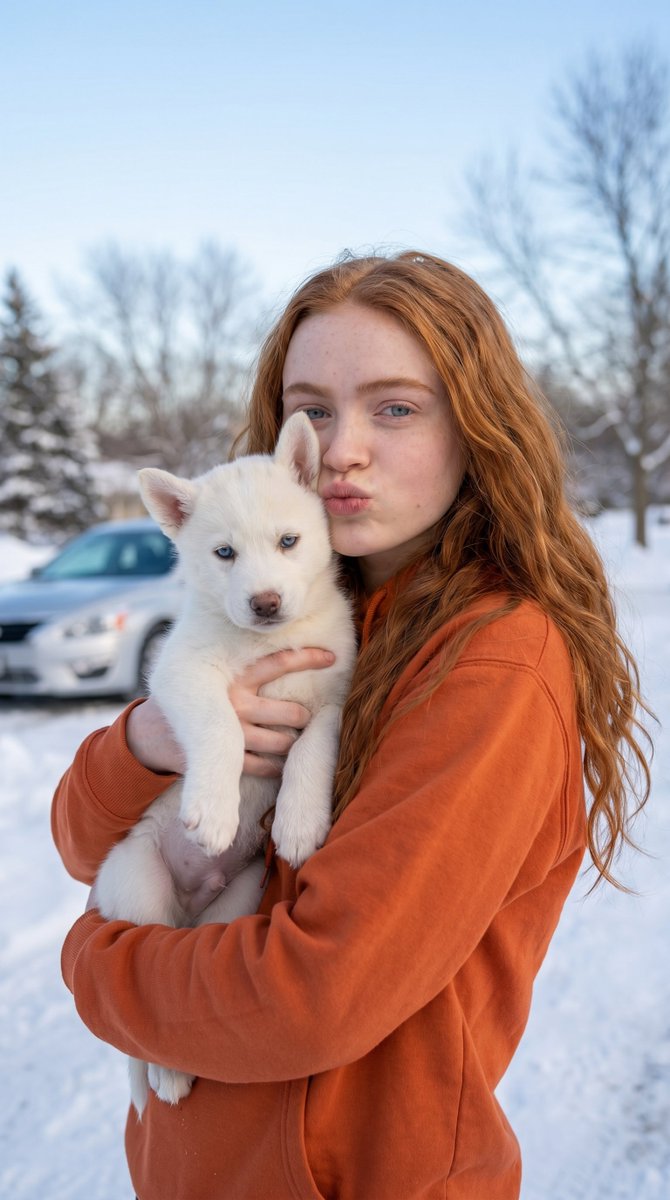 Playful Winter Puppy Portrait — example 3