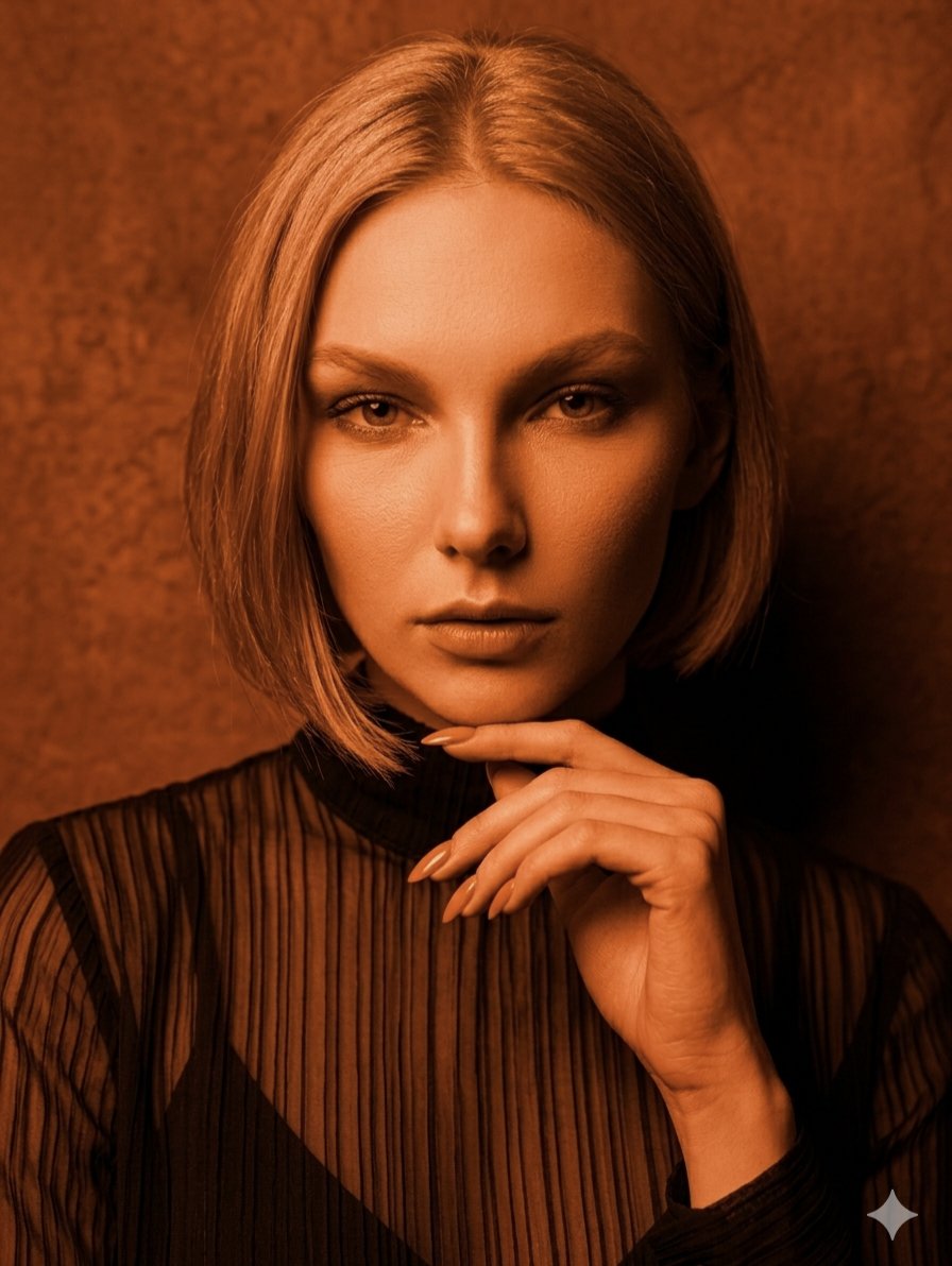 Monochromatic Amber Studio Portraits — example 2