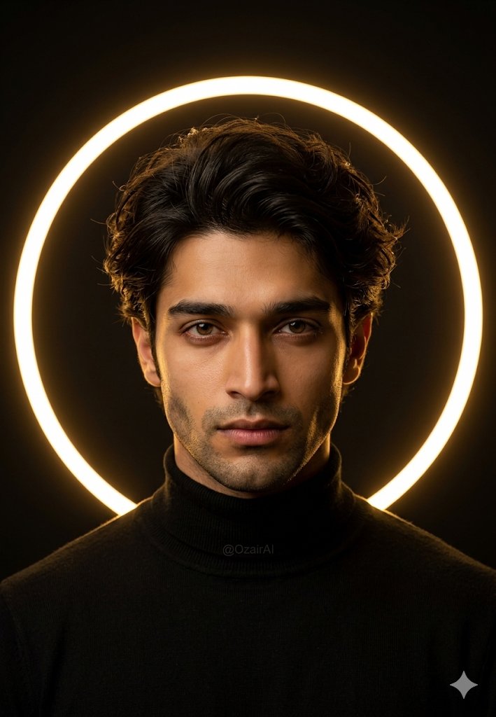Sacred Geometry Halo Portrait — example 1