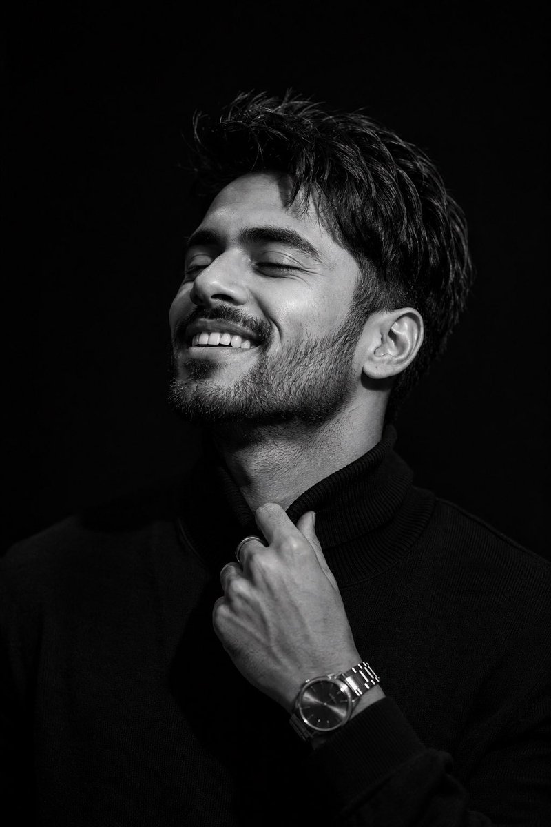 Monochrome Editorial Cinematic Portrait — example 1