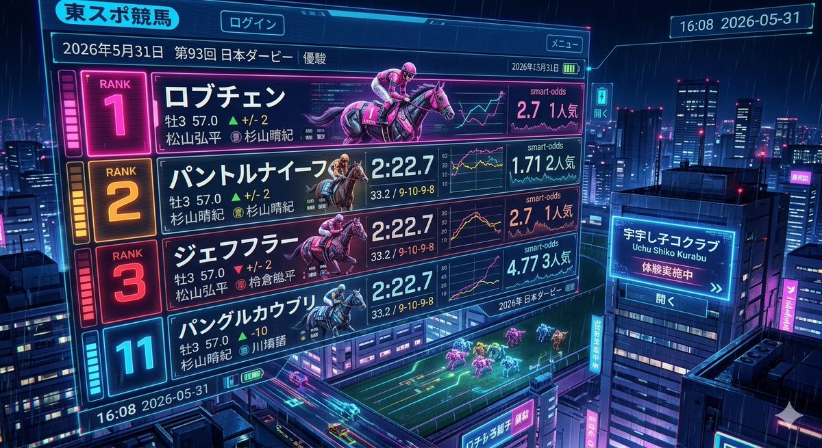 Cyberpunk Horse Racing Scene — example 1