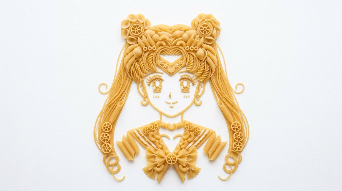 Pasta Art Bust Portrait — example 3