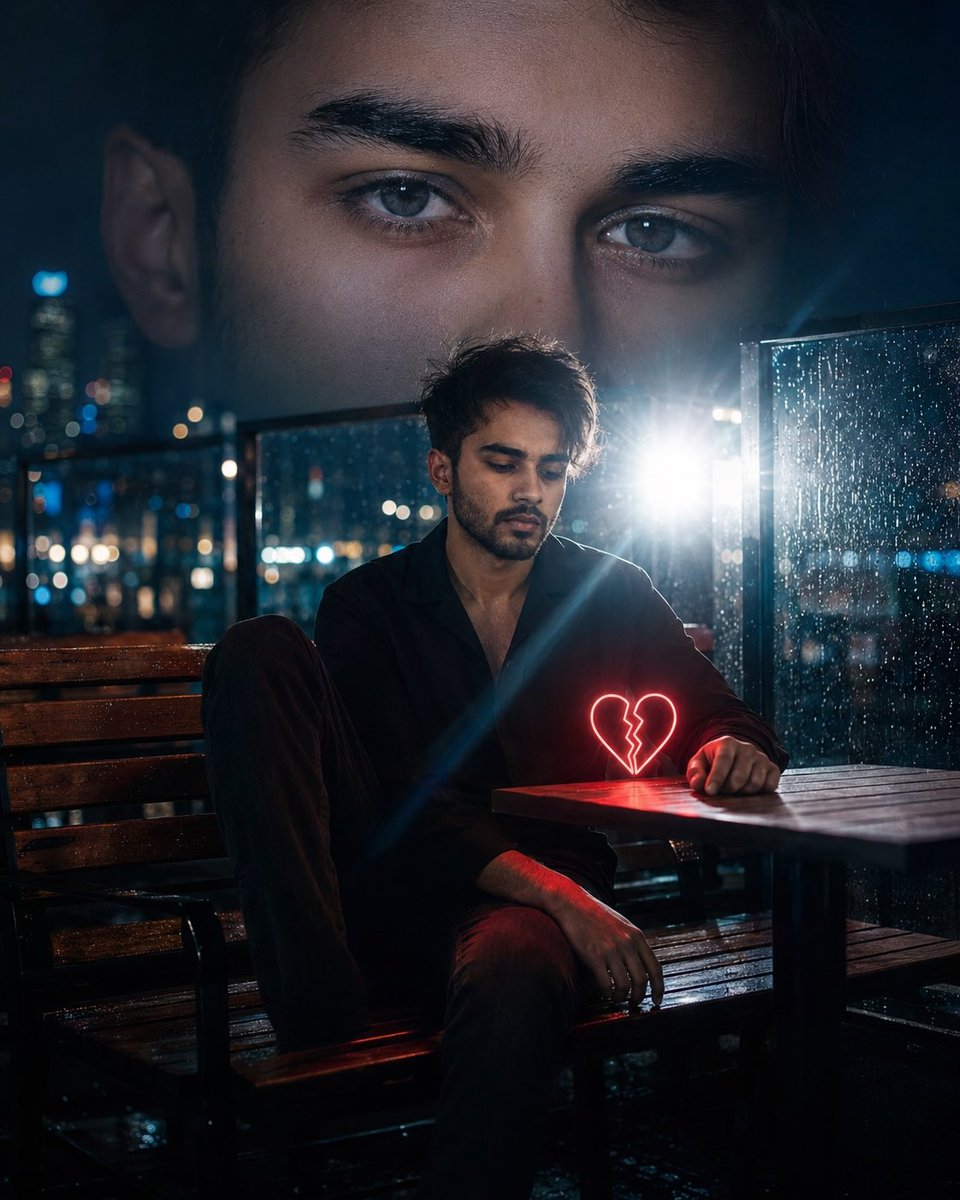 Neo-Noir Heartbreak Cinematic Portrait — example 1