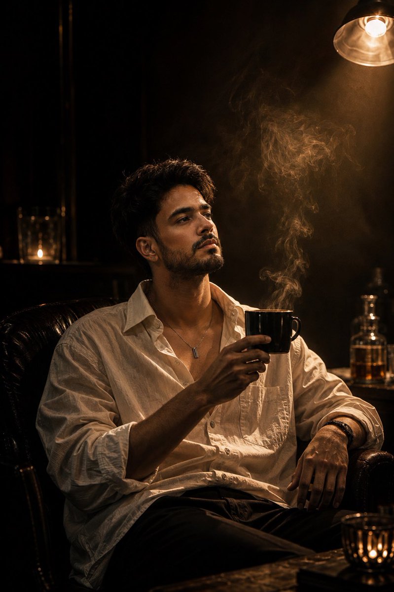 Luxury Whiskey Bar Introspective Portrait — example 1