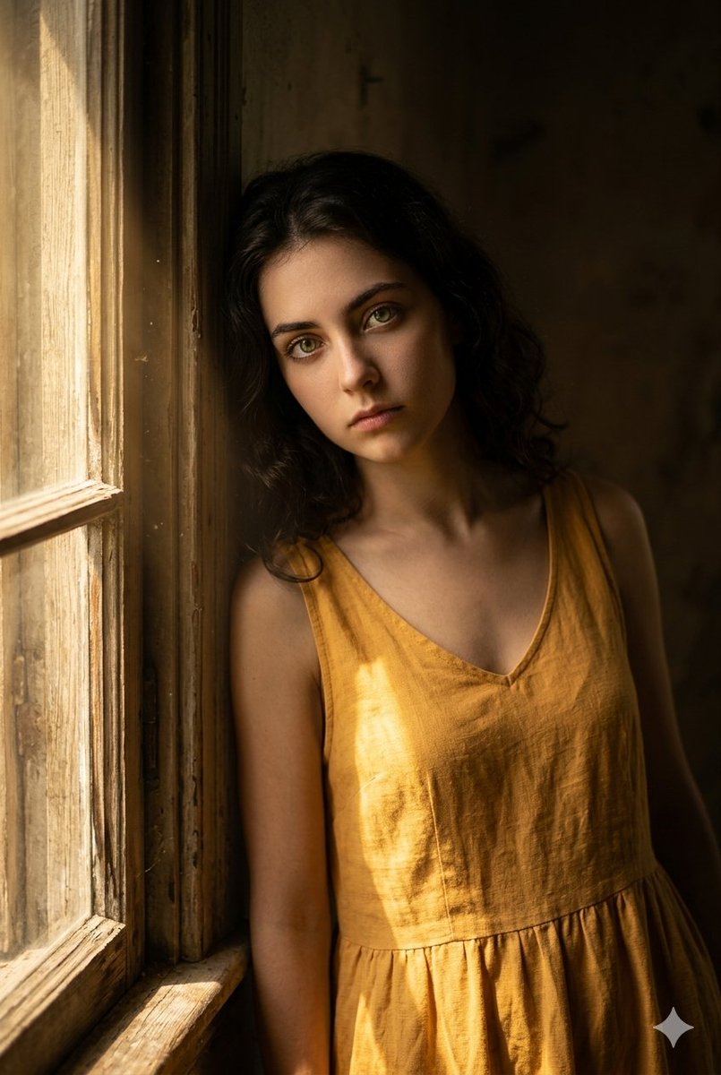 Moody Rustic Window Portrait