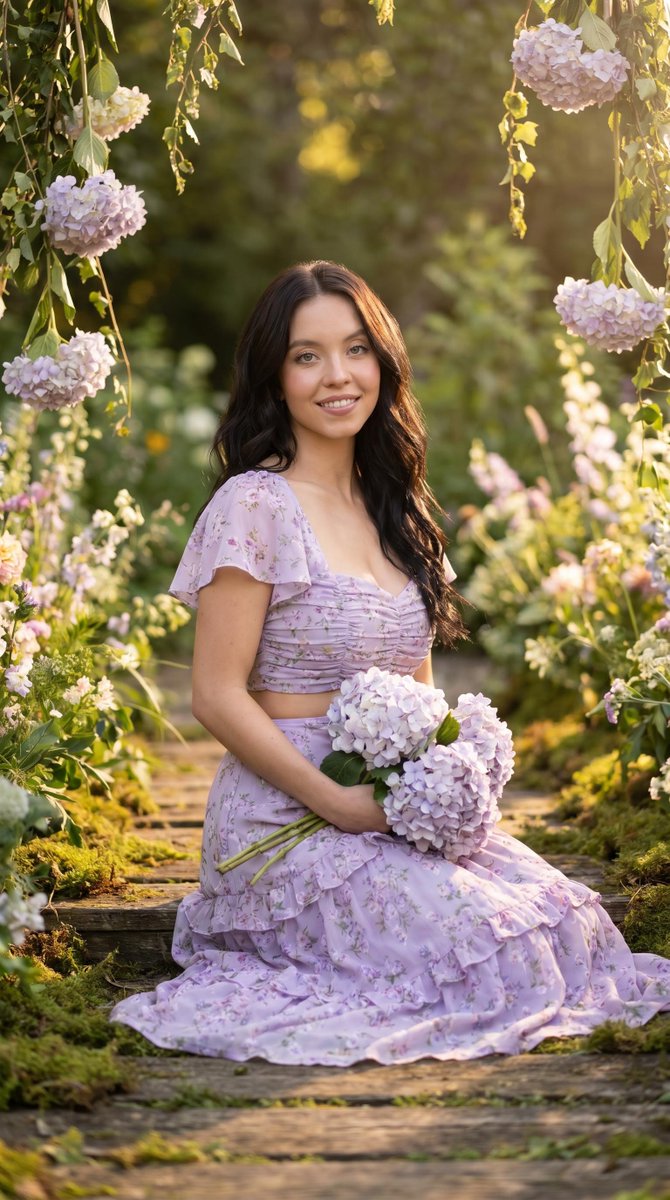 Cottagecore Garden Path Portrait — example 1