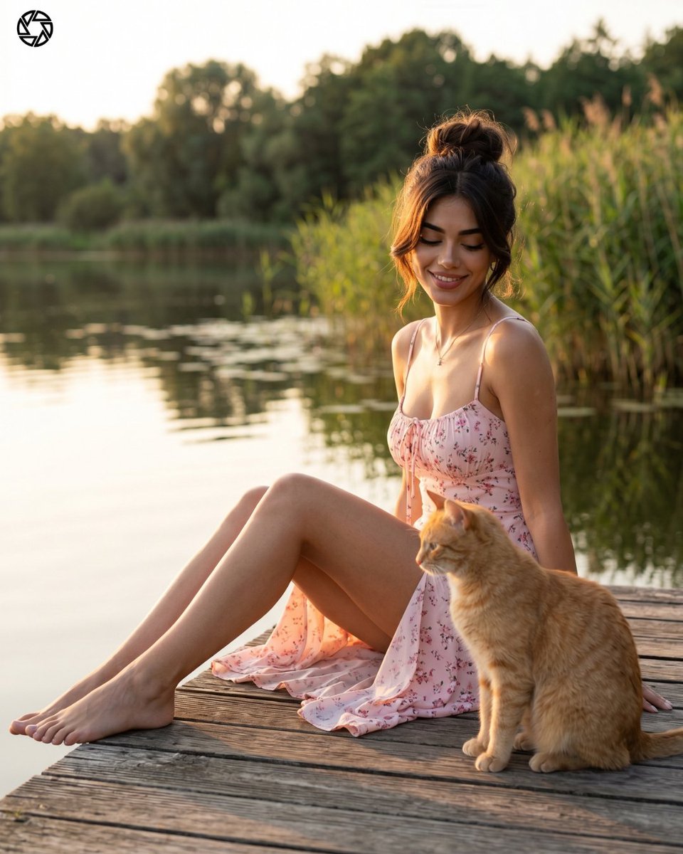Golden Hour Lakeside Portrait — example 1