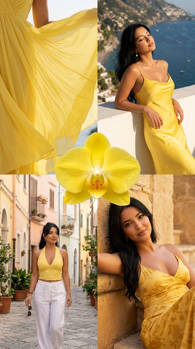 Amalfi Coast Summer Fashion Collage — example 1