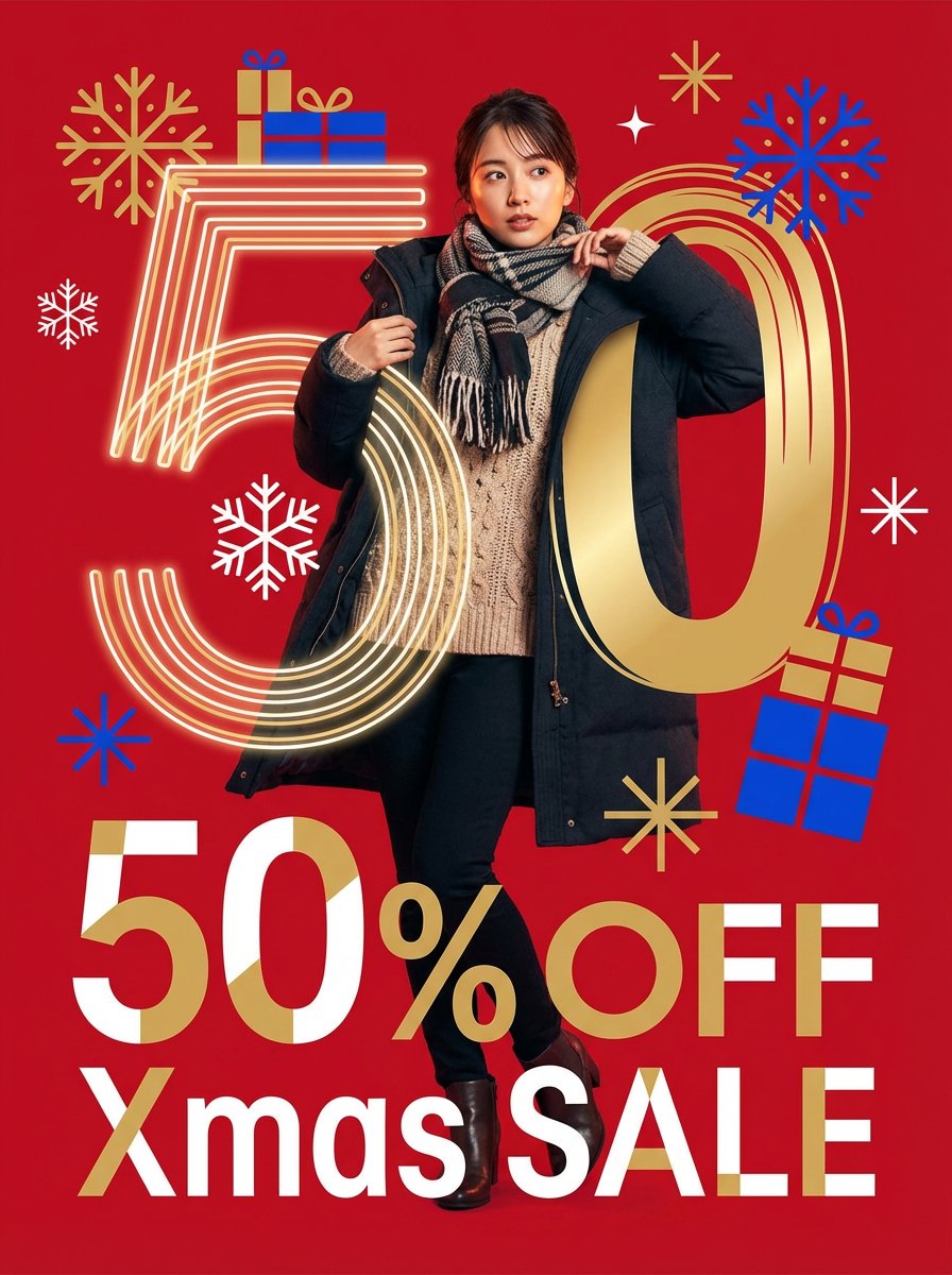 Modern Christmas sale poster design (English) — example 1