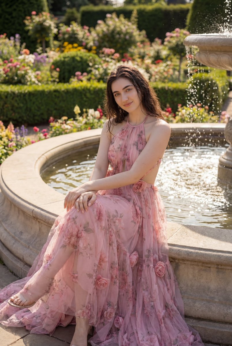 Luxury Garden Fashion Editorial Portrait — example 2