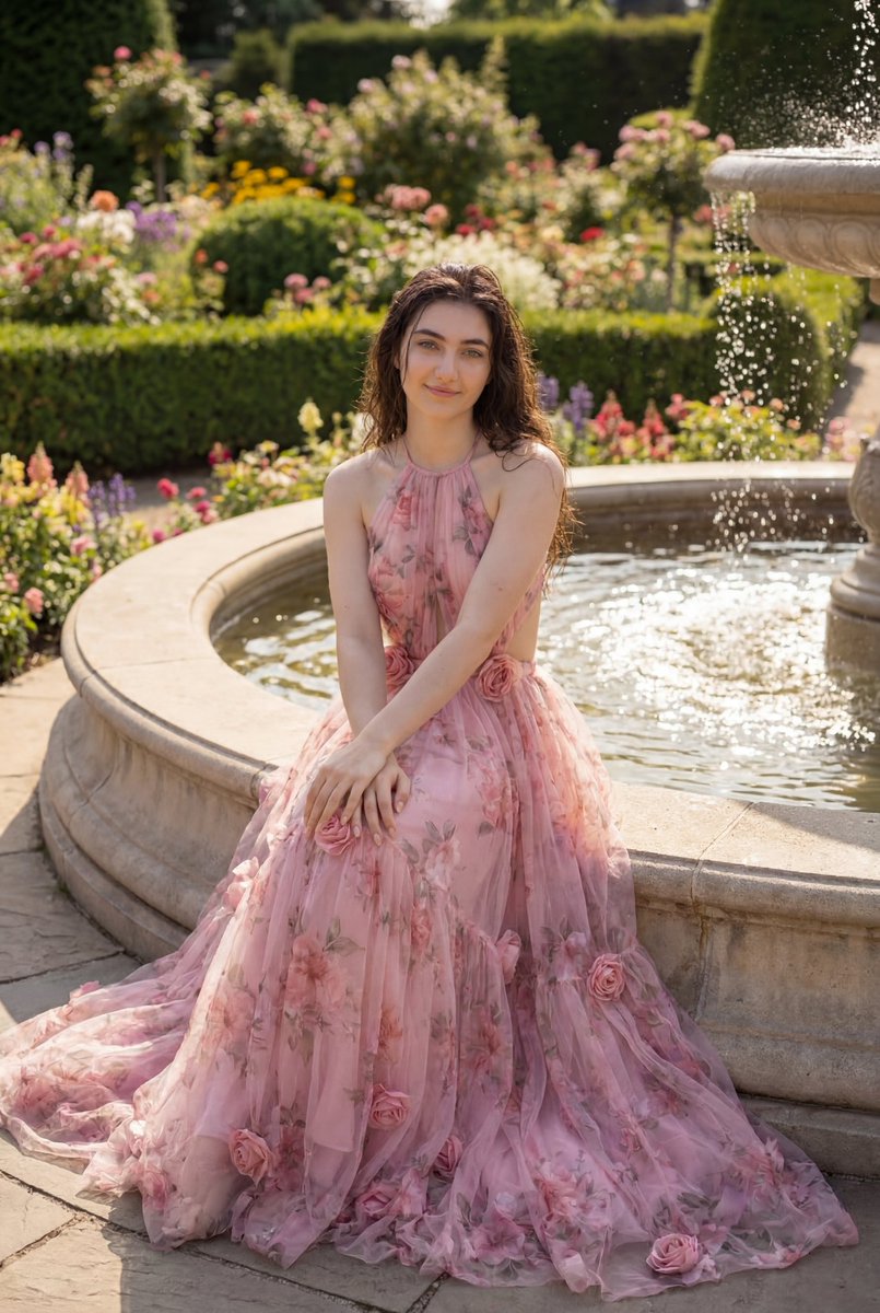 Luxury Garden Fashion Editorial Portrait — example 3
