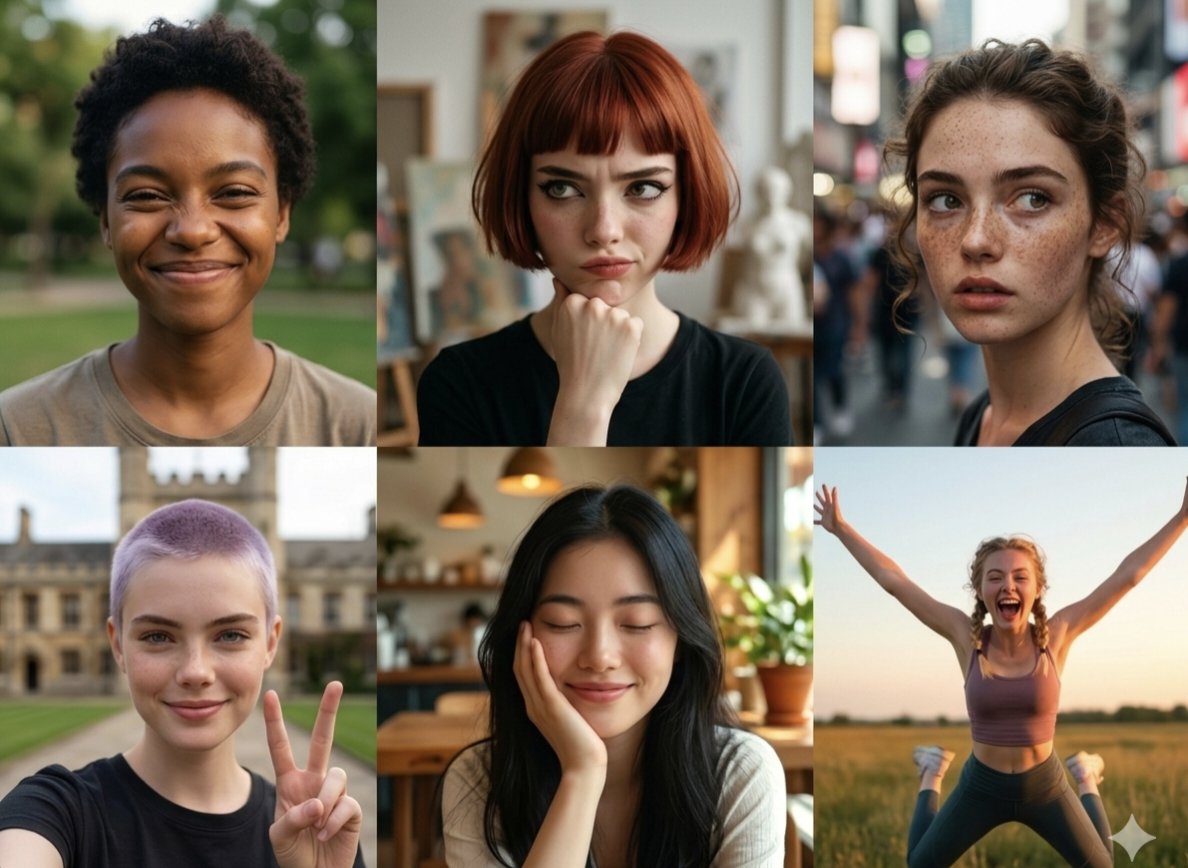 Diverse Portrait Mood Collage — example 3