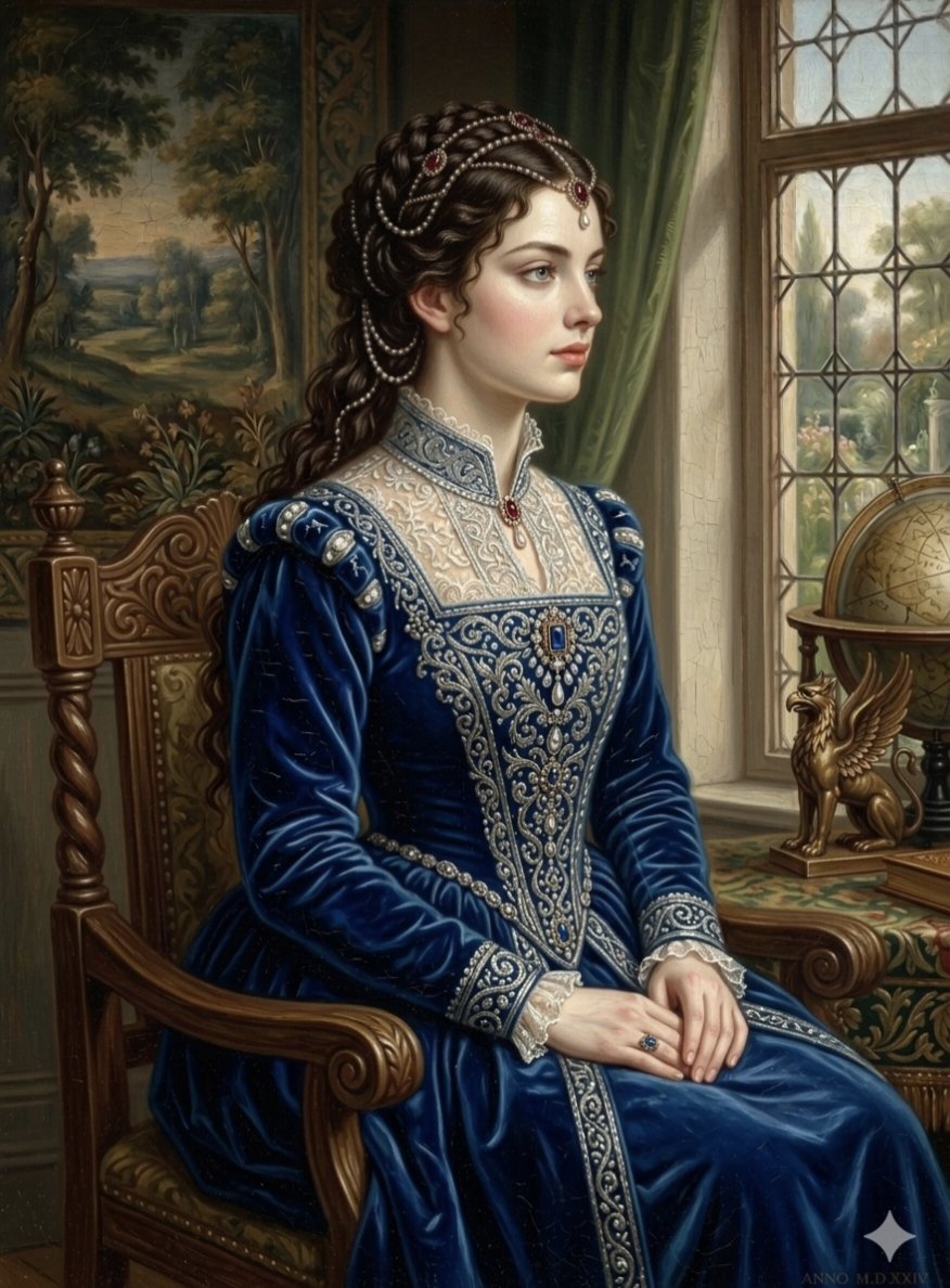 Renaissance Noblewoman Oil Portrait — example 3