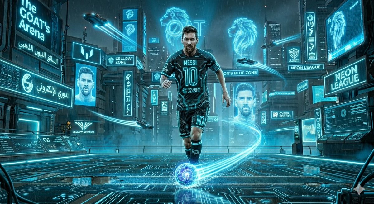 Cyberpunk Futuristic Soccer Scene — example 1