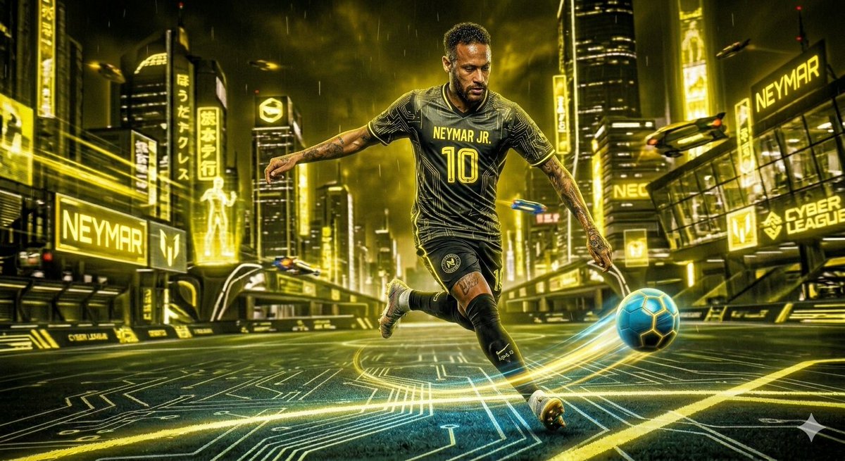 Cyberpunk Futuristic Soccer Scene — example 3