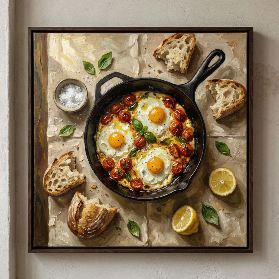 Overhead Skillet Eggs Photography — example 1