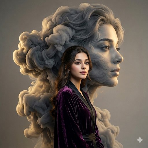 Smoke Silhouette Fashion Portrait