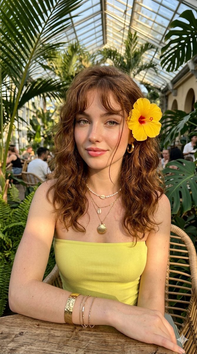 Golden Hour Tropical Cafe Portrait