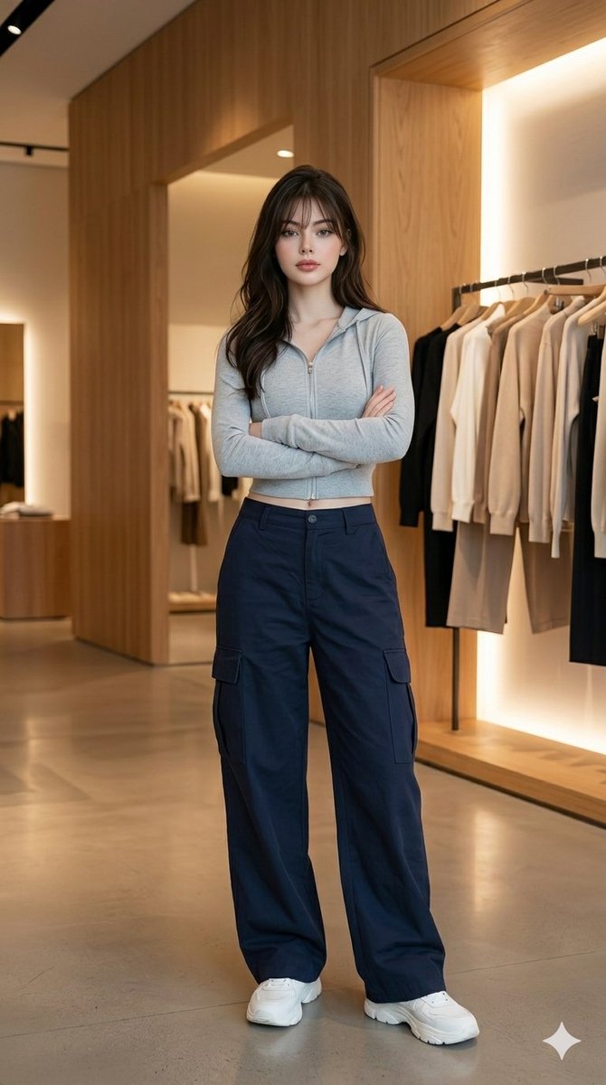 Minimalist Store Fashion Portrait — example 1
