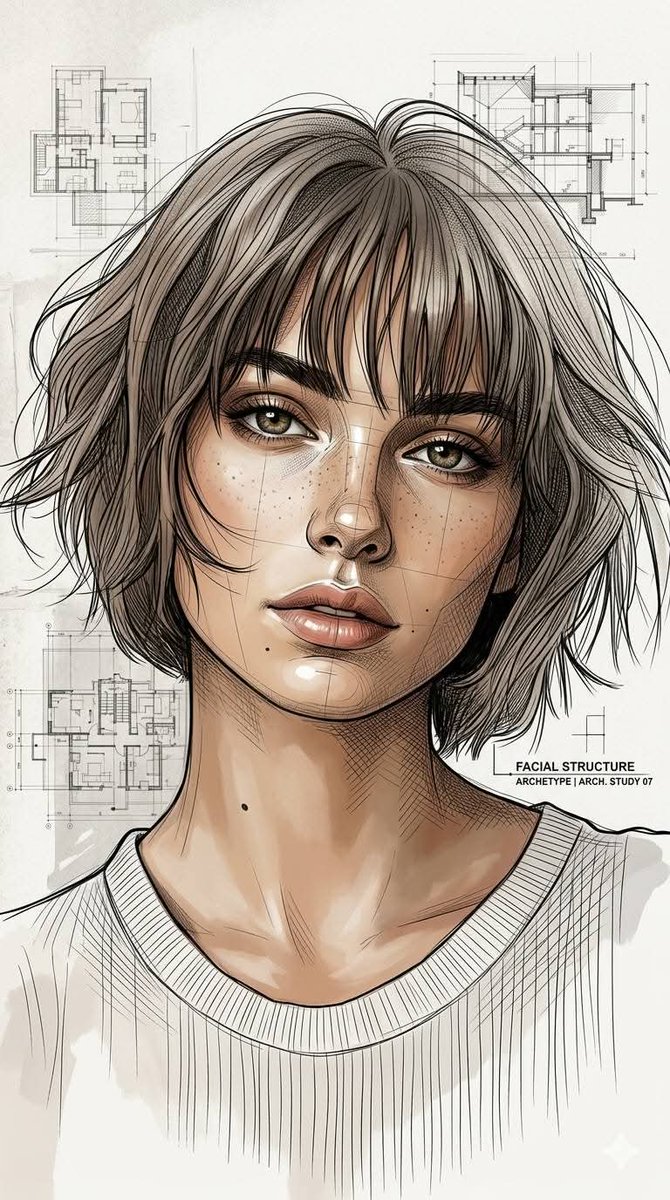 Architectural Ink Digital Portrait — example 2