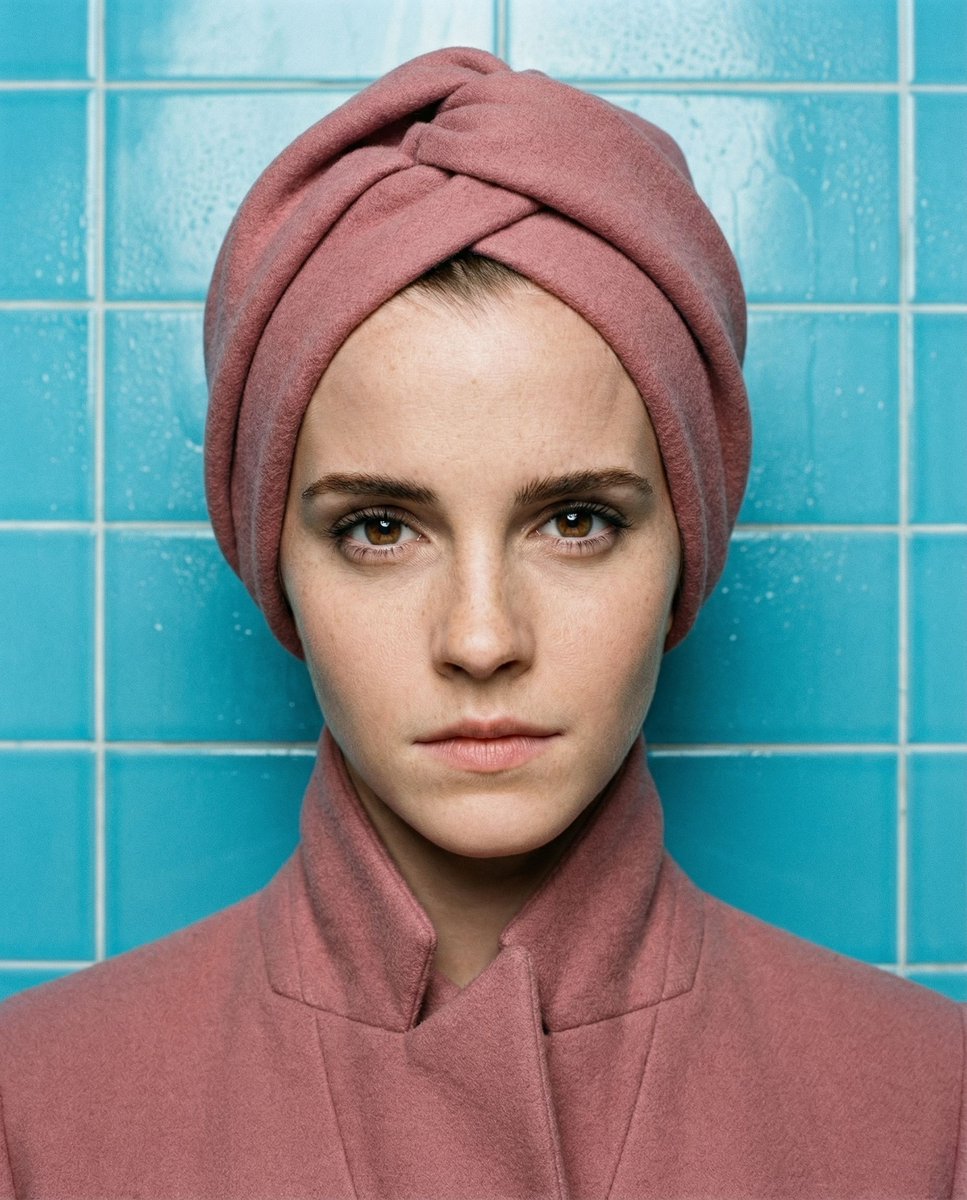 High-Concept Editorial Portrait in Dusty Rose