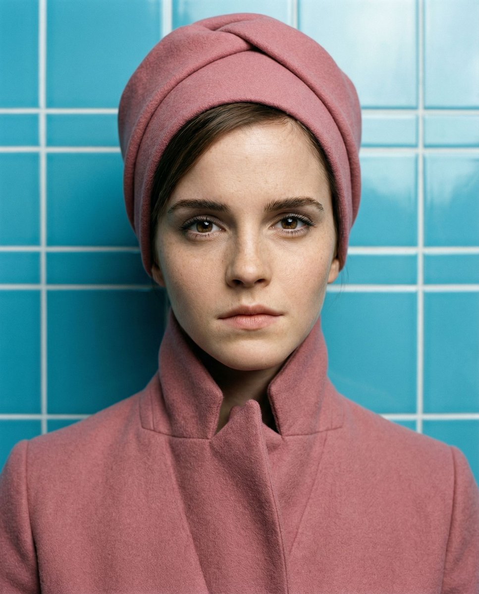 High-Concept Editorial Portrait in Dusty Rose — example 2