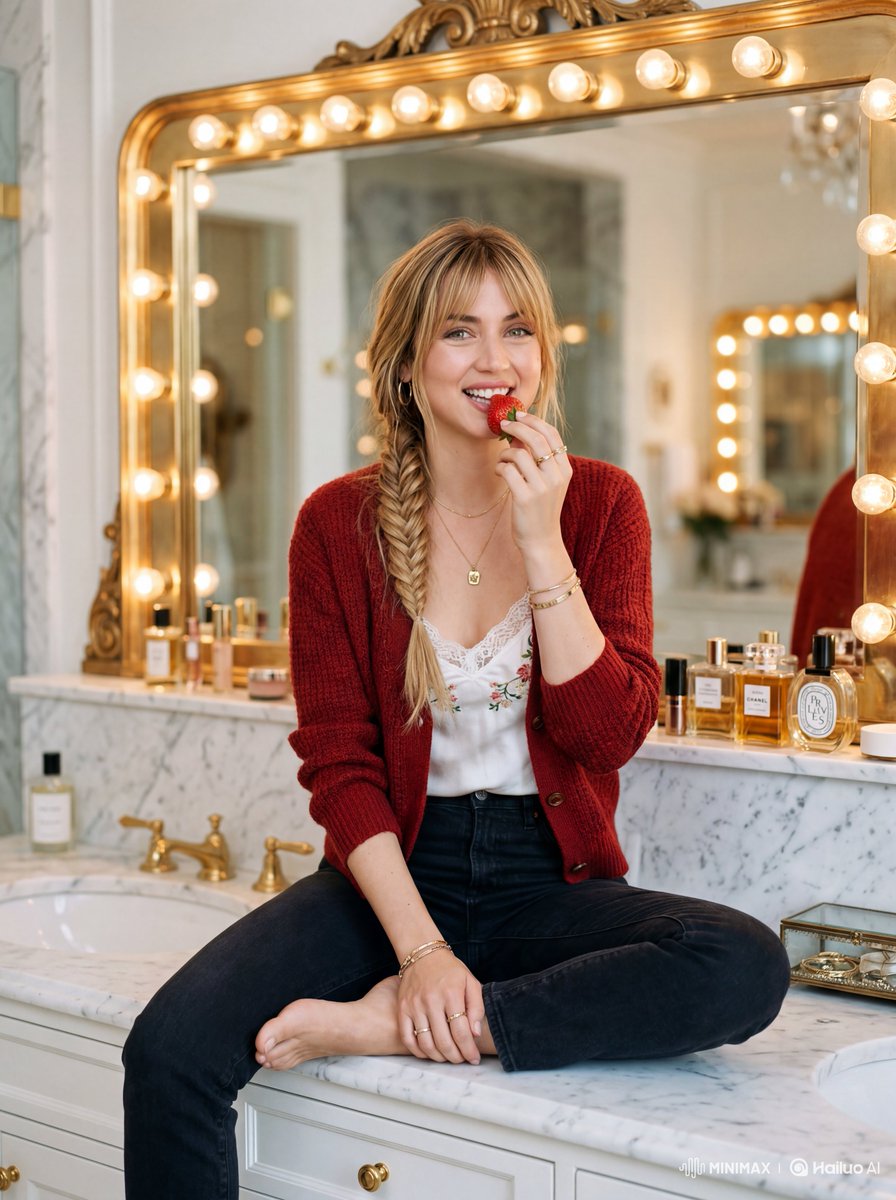Ana de Armas Marble Bathroom Vanity — example 1