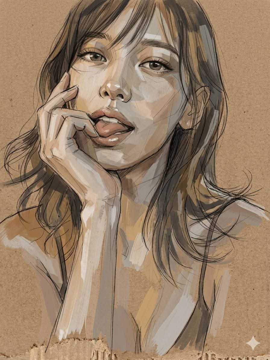 Cardboard Mixed Media Portrait — example 2