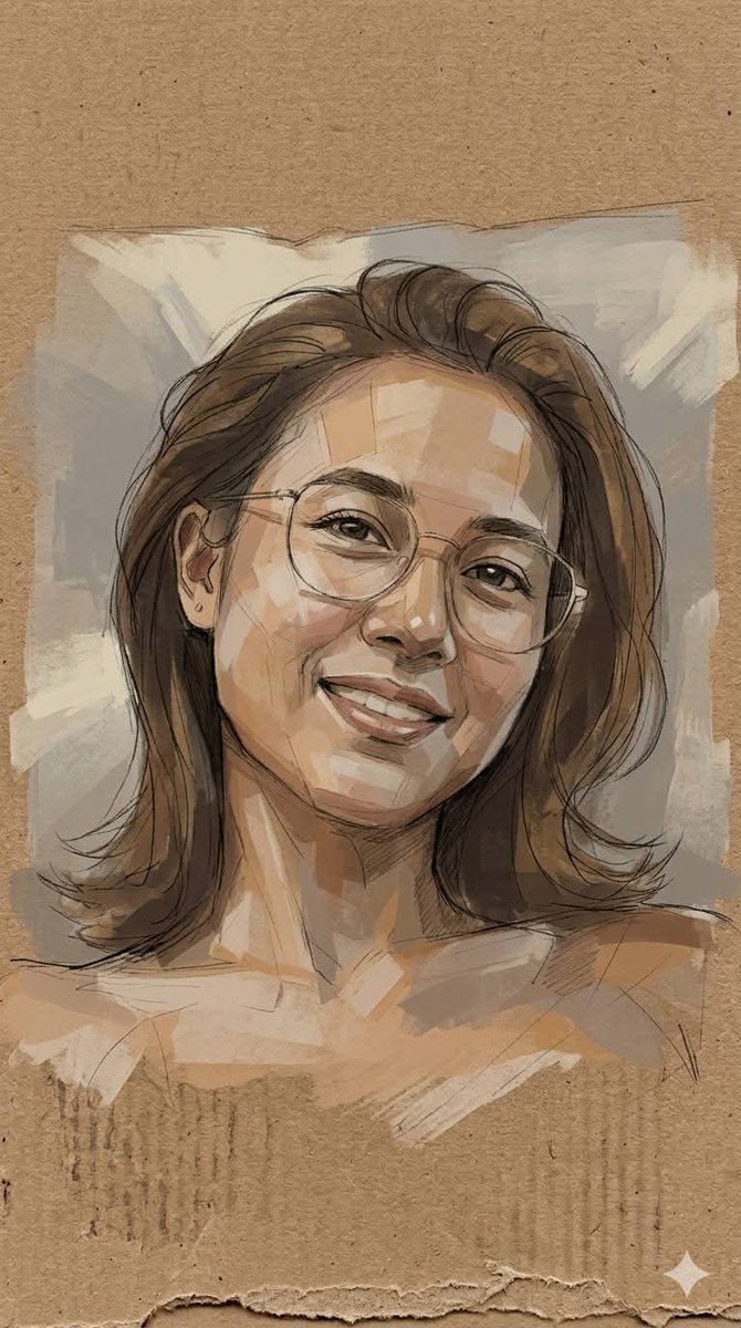 Cardboard Mixed Media Portrait — example 3