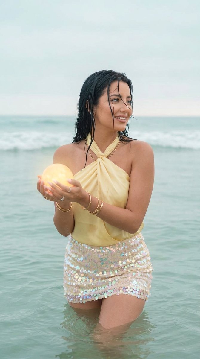 Surreal Ocean Light Gathering Portrait — example 1