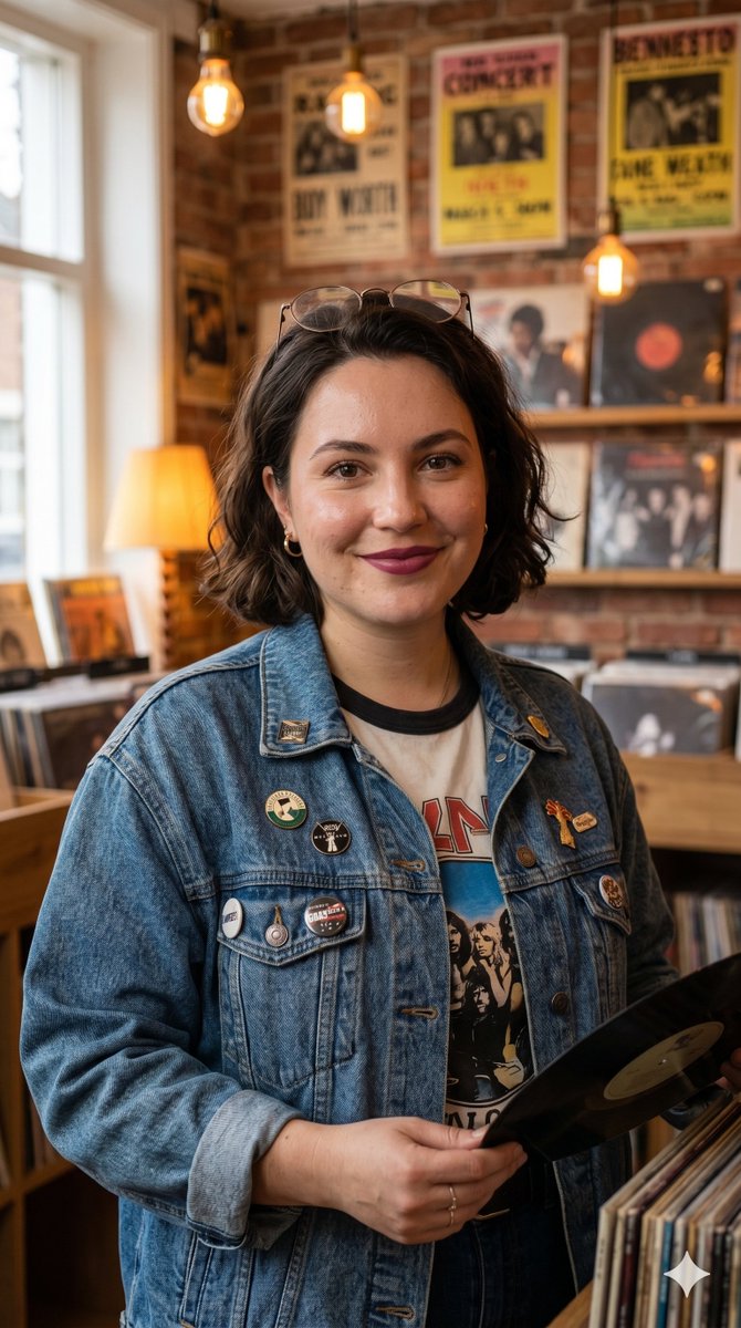 Vintage Record Store Owner Editorial — example 1