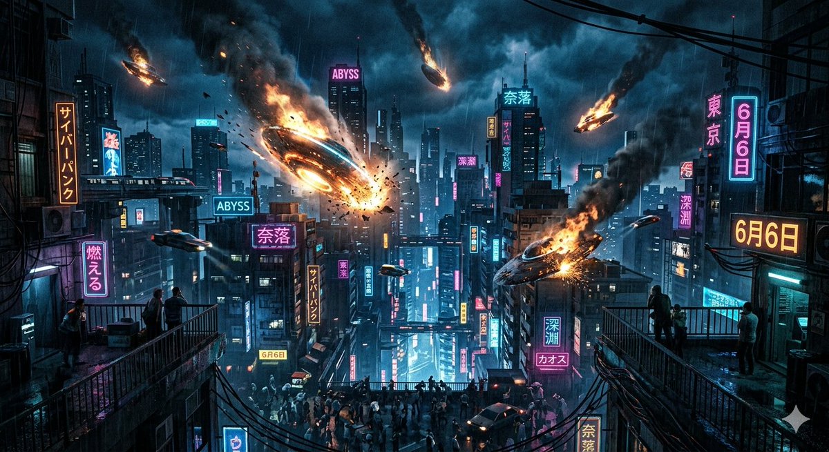 UFO Crash in the Abyss (Cyberpunk) — example 1