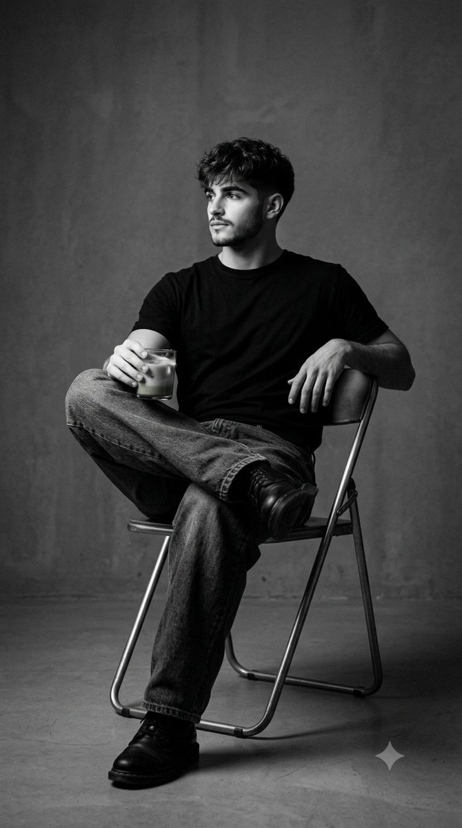 Black and White Studio Portrait — example 1
