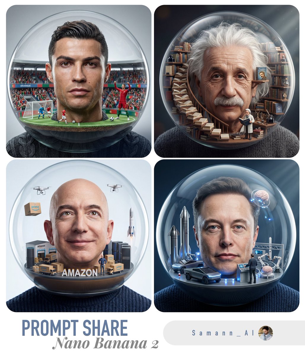 Surreal Miniature Universe Bubble Portrait — example 1