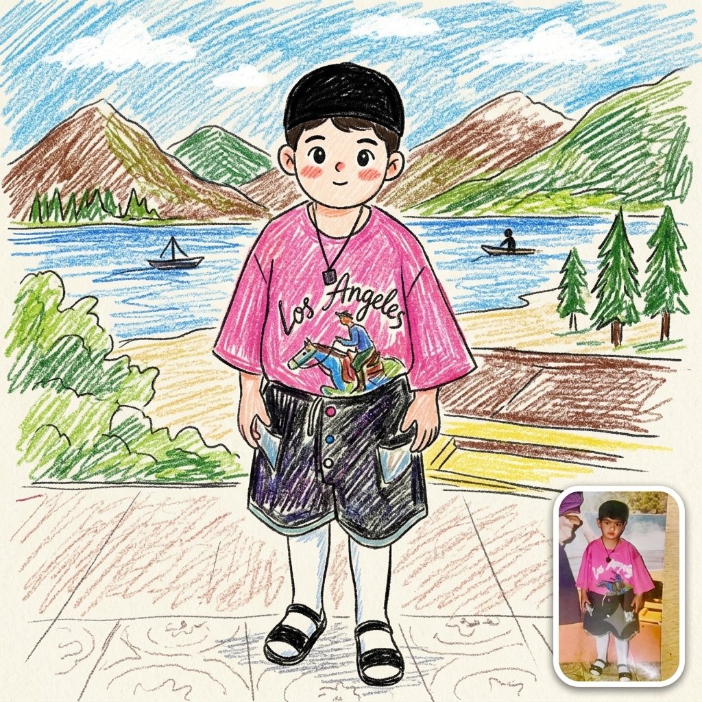 Photo to Crayon Drawing — example 1
